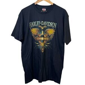 Harley Davidson Eagle Shield Black Short Sleeve T-Shirt